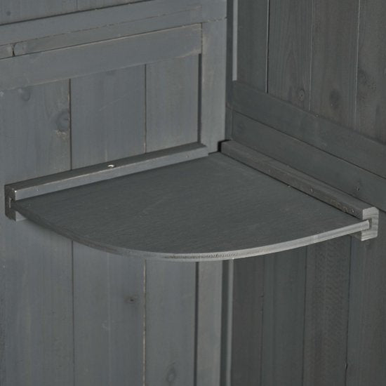 Gelakt Houten Tuinkast Berging 182cm - Grijs