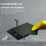 AKSA Home® Digitale Precisie Keukenweegschaal – Weegschaal Keuken - USB Oplaadbaar - 1gr tot 15kg – Tarra Functie - Inclusief Twee Batterijen - Zwart