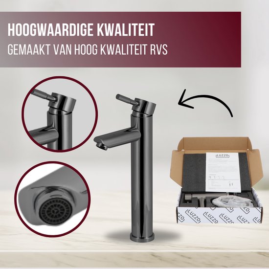 Luzzo® Como - RVS Wastafelkraan Hoog
