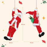 Zingende en Klimmende Kerstman met Touw - Geluidsfunctie - Binnengebruik