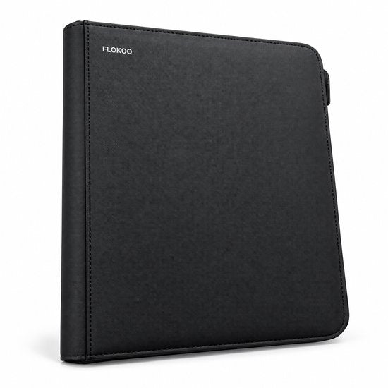 Toploader Binder – Verzamelmap voor 288 Trading Cards – 9 Vaks Kaartenmap – Geschikt voor Toploaders – Met Ritssluiting – Zwart