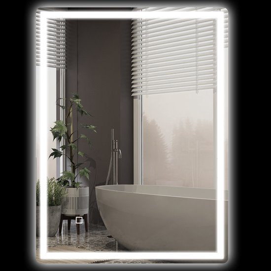 4goodz LED Badkamerspiegel 60x80 cm - Touchscreen, anti-condens - Wit