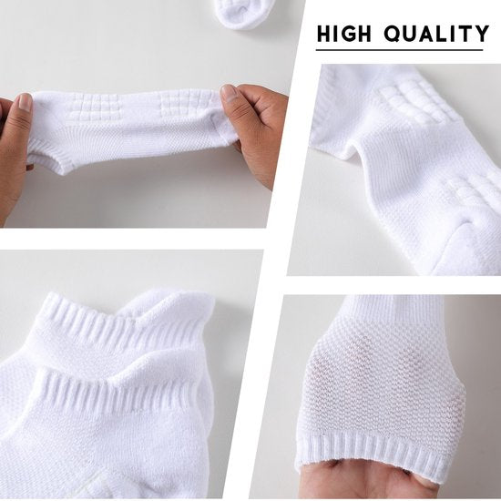 Hardloopsokken - 5 paar - Wit - Maat 36-40 - Hardloopsokken - Running Socks - Korte Hardloop Sokken - Sportsokken - Tennissokken - Hardloopsokken Heren - Hardloopsokken Dames - Sportsokken Heren - Spo