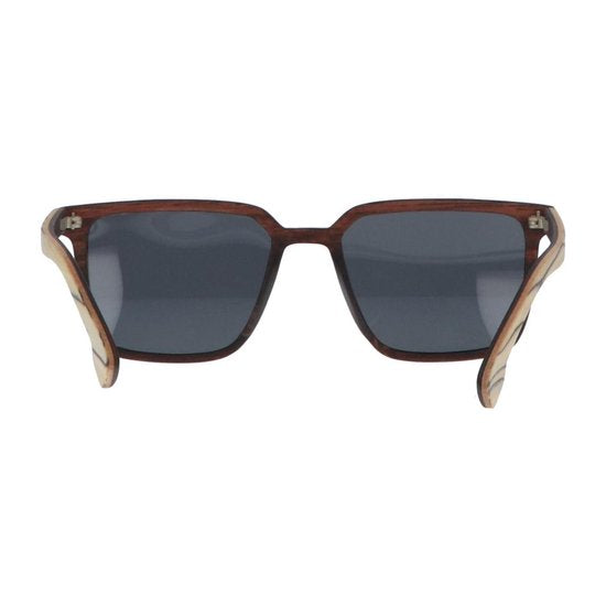 5one® Rimini Slimline White - houten zonnebril met zwarte strepen