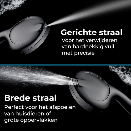 AKSA Home® Douchekop met Slang - Douchekop met Filter - 10 sproeistanden - Regendouche met Hoge Druk - Zwart