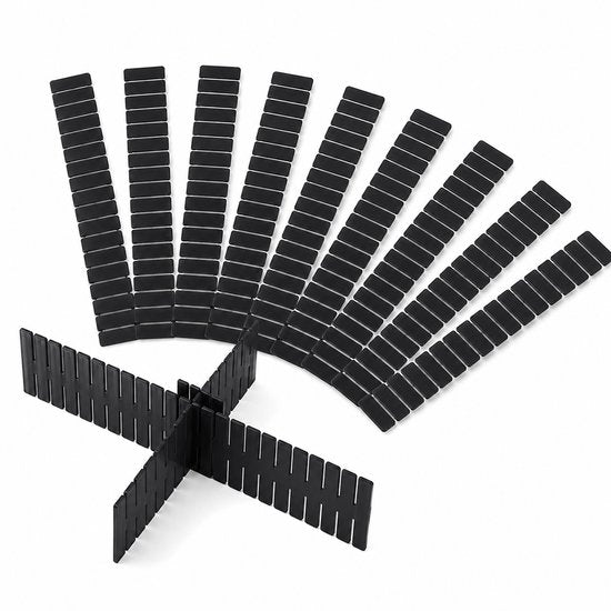 Verstelbare Ladeverdelers 12-delig – Op Maat Knipbaar – Lade Organizer – Modulair Opbergsysteem voor Keuken, Badkamer, Bureau & Make-up