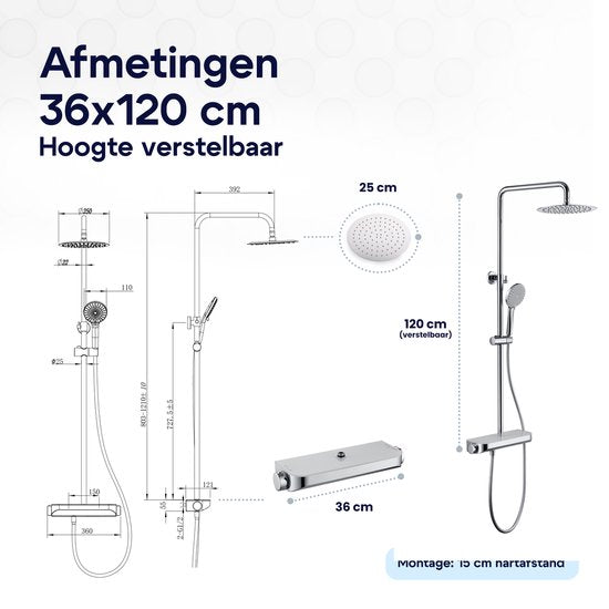 Luzzo® Regendouche met
