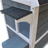 4goodz Kattenvilla 2 verdiepingen 51x51x81 cm - Grijs