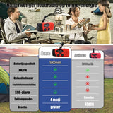 NovaWare Noodradio Solar Opwindbaar - Powerbank Zonneenergie met 5000mAh - FM-AM - Noodpakket - Draagbare Radio – Batterij - Rood