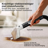 Tapijtreiniger PRO - Vlekkenreiniger - Stoomreiniger Stofzuiger - Bank Reiniger Machine - Zetelreiniger met Opzuig - Textielreiniger - Matras reiniger - Dieptereiniging met 100°C Stoom - 3 Opzetstukken - 2000W