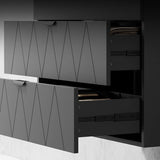 Hangende Wastafelonderkast met Wastafel Soft-Close - Zwart