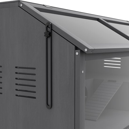 Houten Hamsterkooi met Houten Huis 52x100x50 cm - Grijs