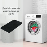 AKSA Home® Badmat 70x140 cm - Grote douchemat antislip - Badmat antislip - Badkamermat - Vloerkleed - Zwart