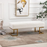art deco hocker bankje poef creme