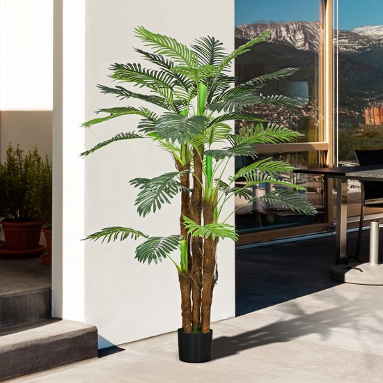 Kunstplant Kunstpalm 160 cm met 36 Takken - nepplant