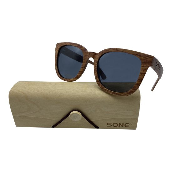 5one® Rome Kosso hout zonnebril met lens - zonnebril voor dames