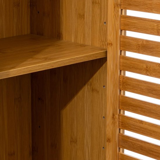 Sicela Bamboe Badkamerkast Hoog - 24x34x170 cm - bruin