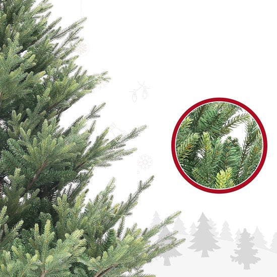 Kunstkerstboom van Noorse spar met metalen voet - 1046 takpunten - 180 cm - Ø157 cm Breed