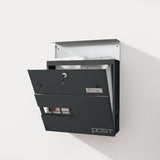 4goodz Wandbrievenbus Post met Slot en krantenvak - Antraciet
