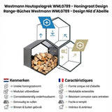 Westmann HaardHout Brandhoutrek WMLG789 - Houtopslag binnen - Zwart