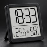 Digitale Thermometer Hygrometer met Klok – Binnen Thermometer – Luchtvochtigheidsmeter – Groot LCD Display – Temperatuur, Luchtvochtigheid & Tijd – Zwart