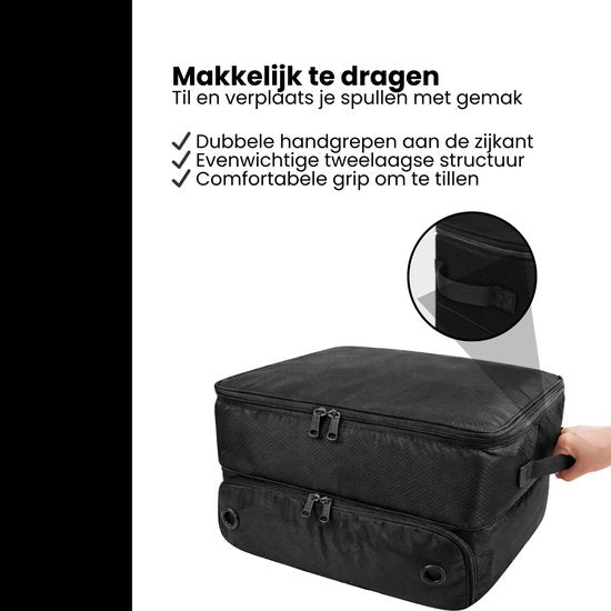 Golf Organizer Tas voor Kofferbak – Golf Accessoire Opbergbox met Schoenenvak – Waterafstotende Golf Opbergtas met Verstelbare Vakken – Golf Cadeau voor Heren & Dames – Zwart