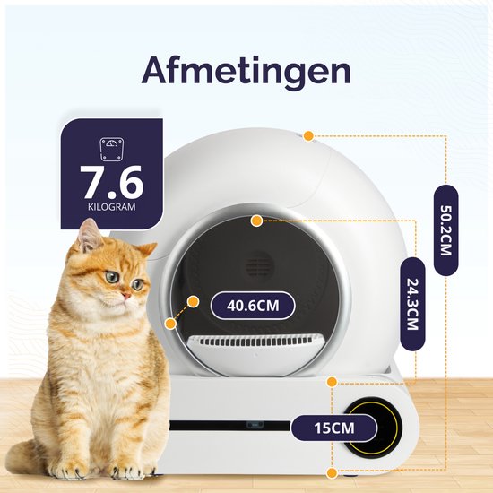 Viervoeter - Automatische Kattenbak - Zelfreinigend - incl Matje en 3 rollen Opvangzakjes