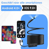 Vesfy Inspectiecamera Met App en Dubbele Camera - Verlichting - 5 Meter - 1920P HD - Android-IOS - IP67 Waterdicht - Endoscoop