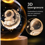 DMG Supply 3D Kristallen Bol Lamp - USB Oplaadbaar - LED Lamp - Nachtlamp - Tafellamp - Bureaulamp