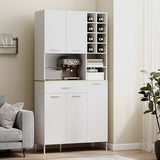 Keukenkast Scandinavisch Design met Glazen Deuren - Wit