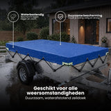 Aanhangwagen Afdekhoes - 258 x 138 x 5 cm - Blauw - Aanhangerzeil met Elastisch Koord - Waterafstotend - Aanhangwagnet