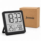 Digitale Thermometer Hygrometer met Klok – Binnen Thermometer – Luchtvochtigheidsmeter – Groot LCD Display – Temperatuur, Luchtvochtigheid & Tijd – Zwart
