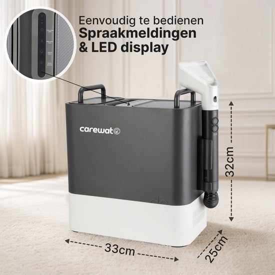 Tapijtreiniger PRO - Vlekkenreiniger - Stoomreiniger Stofzuiger - Bank Reiniger Machine - Zetelreiniger met Opzuig - Textielreiniger - Matras reiniger - Dieptereiniging met 100°C Stoom - 3 Opzetstukken - 2000W