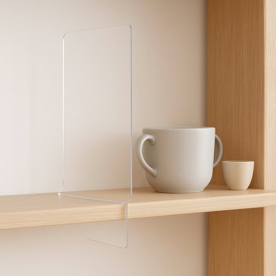 Kastverdelers – 4 stuks – Acryl Plankverdelers voor Kledingkast & Opbergkast – 30 x 20,5 cm – Stevige Schapverdelers – Zonder Boren – Heldere Organizers