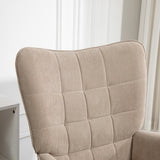 4goodz Oor-Fauteuil met Voetenbank Ribfluweel Optiek - Bruin