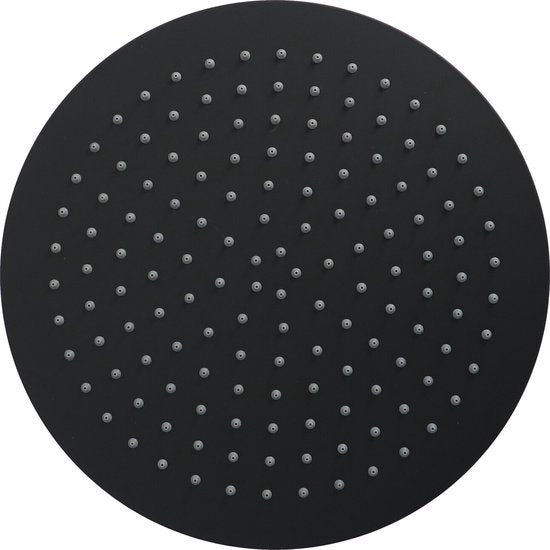 Luzzo® Hoofddouche Rond RVS Ø30 cm - Douchekop extra Plat - Zwart