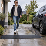 Kabelmat voor Vloer – Kabelbeschermer voor Laadkabel & Verlengsnoer – Oprolbare Kabelbrug – 3 mm Dik – Zwart – 200 X 50 cm