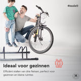 4toolz stabiel stalen fietsenrek voor drie fietsen - Zwart