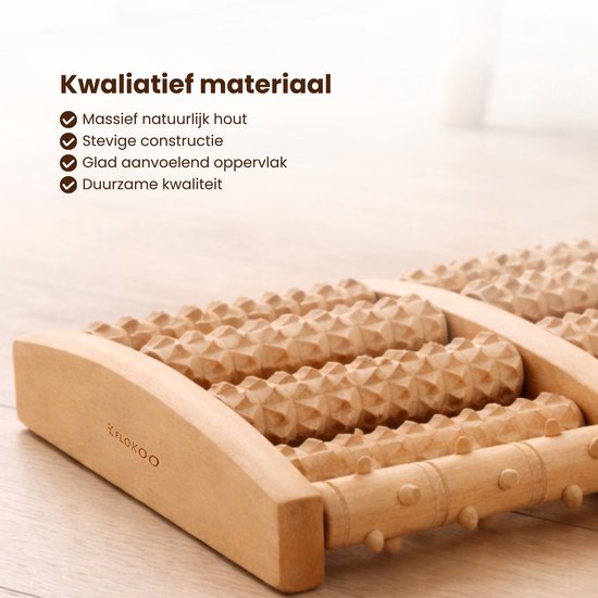 Houten Voetmassage Roller – Voetmassage Apparaat – Voetreflex Massage Roller – Massief Hout – Tegen Vermoeide Voeten – Handmatige Voetmassager