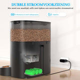 Automatische Voerbak - Kat en Hond - 2-in-1 Voerautomaat - Voerautomaat - Voice Recorder & Timer - Smart App Besturing - Voerdispenser - 6L - Zwart - Honeyguardian