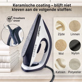 Carewat Stoomstrijkijzer met Stoomgenerator - Wit - 2200W - 1.5L Uitneembare Watertank - 100 g-min Stoomproductie - Keramische Zoolplaat - 3.0 Bar Stoomdruk - Anti-Oververhitting - Geschikt voor alle stoffen