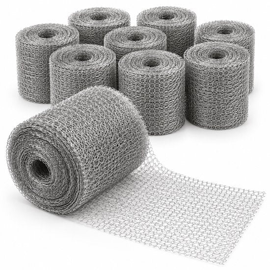 Muizengaas RVS – 7x Muizenweringsgaas 15 cm x 5 Meter – Rattengaas RVS – Stootvoegrooster – Ongediertewering voor Muizen, Ratten en Marters – Roestvrij Staal