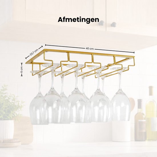 Ophangrek Wijnglazen - glazen - Rijen - Wijnglazenhouder