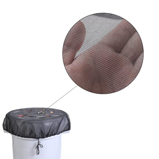 Regenton net - Zwart - Universeel tot 90 cm - Regenton Hoes - Regenton Afsluitnet - Afsluiter Regenton