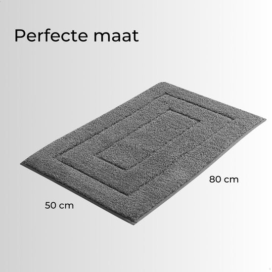 AKSA Home® Badmat 50x80 cm - Douchemat antislip - Badmat antislip - Badkamermat - Vloerkleed - Donkergrijs