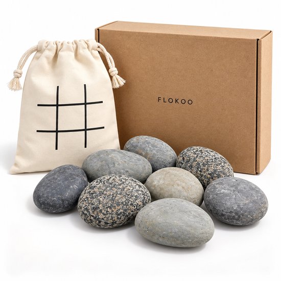 Schilderstenen 10 Stuks – Natuurlijke Keien om te Beschilderen – 7 tot 12 cm – Stenen voor Knutselen & Decoreren – Inclusief Katoenen Opbergzak - Happy Stones