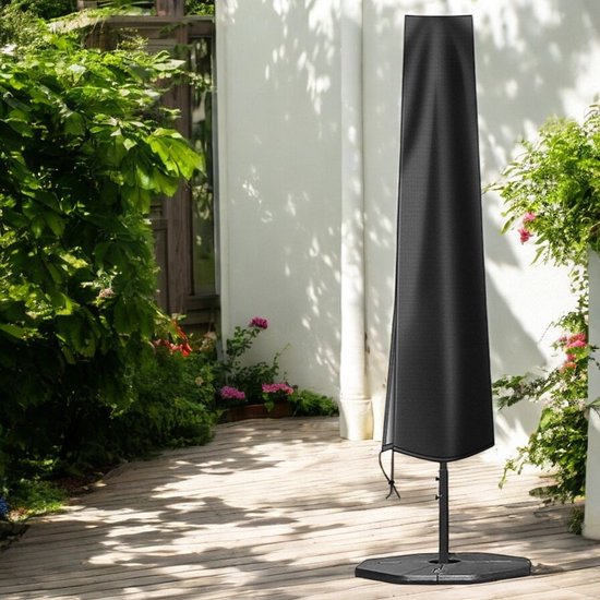 Parasolhoes voor Zweefparasol - 190 cm - Zwart - Waterbestendige hoes voor Parasol - Parasolhoes Staande Parasol met Rits