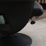 Relaxfauteuil met Massagestoel met voetenbank Kunstleer - Zwart