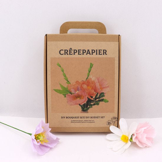 DIY Bloemen Knutselset van Crêpepapier – Maak Zelf Papieren Bloemen & Boeket – Creatieve Hobby Set voor Volwassenen & Kinderen – Inclusief Instructies