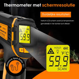 Vesfy Digitale Infrarood Thermometer - Bereik -50 t-m +490 °C - IR Thermometer - Warmtemeter - Vleesthermometer